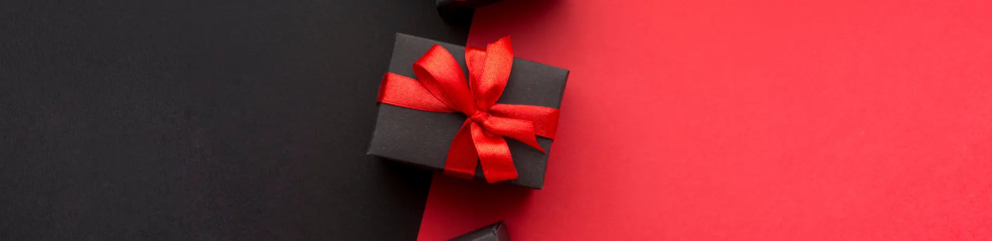 schwarz-rotes Geschenkebild